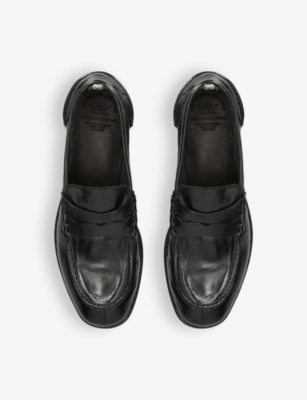 Officine Creative Womens Black Calixte Leather Penny Loafers Eur 37 / 4 Uk In Black
