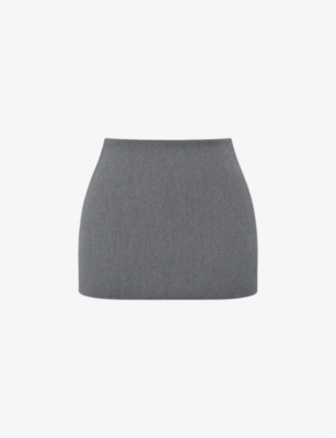 House Of Cb Womens Grey Jessamine A-line Stretch-woven Mini Skirt