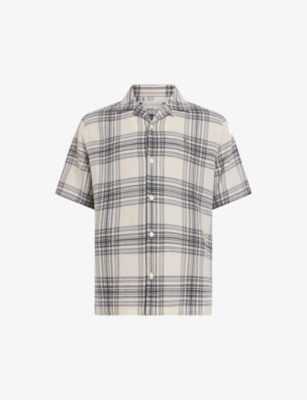 ALLSAINTS: Padres check-print organic cotton-blend shirt
