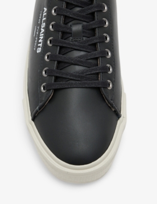 ALLSAINTS: Underground brand-print leather low-top trainers