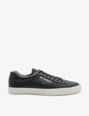 ALLSAINTS: Underground brand-print leather low-top trainers