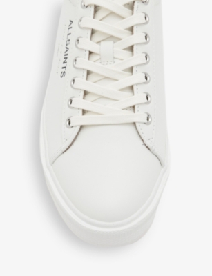 ALLSAINTS: Underground brand-print leather low-top trainers