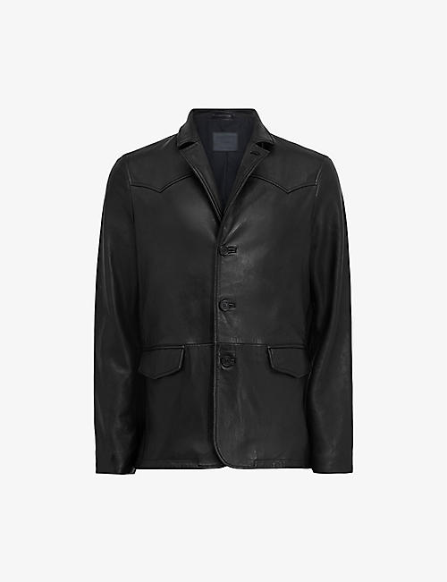 ALLSAINTS: Hunter regular-fit leather blazer