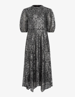 ALLSAINTS - Camila asymmetric broderie-anglaise midi dress