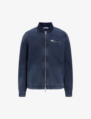 Shop Allsaints Rothwell Regular-fit Long-sleeve Canvas Jacket In Starry Blue