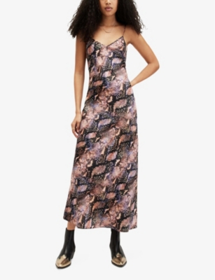 Bryony Tahoe Snake-Print Woven Midi Dress