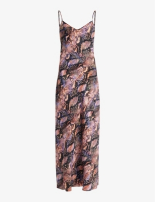 Bryony Tahoe Snake-Print Woven Midi Dress