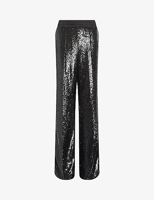 ALLSAINTS: Charli wide-leg high-rise sequinned trousers