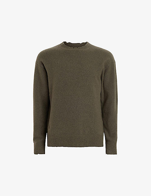 ALLSAINTS: Luka crew-neck regular-fit stretch recycled-polyester jumper