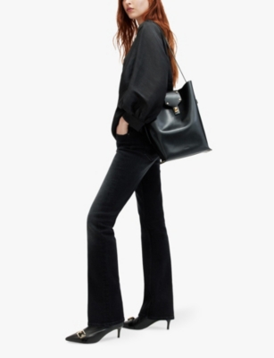 ALLSAINTS: Ellie Gathered-Neckline Linen And Silk Top