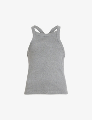 ALLSAINTS ALLSAINTS WOMEN'S GREY MARL SOFIA ROUND-NECK STRETCH-COTTON TANK TOP