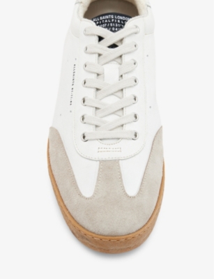 ALLSAINTS: Leo brand-embossed leather low-top trainers