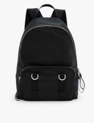 Shop Allsaints Men's Black Steppe Recycled-polyester Backpack