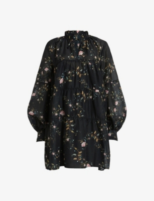 ALLSAINTS: Mindy Floral-Print Woven Mini Dress