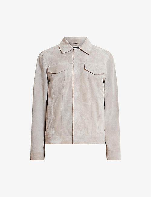 ALLSAINTS: Hopper patch-pocket suede jacket