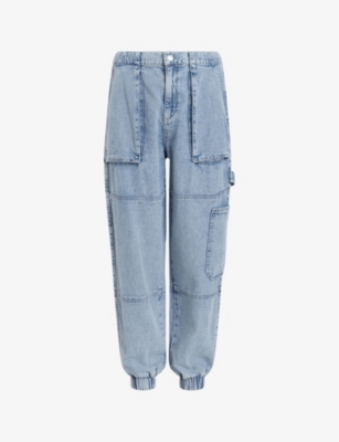 ALLSAINTS: Mila tapered-leg high-rise denim trousers