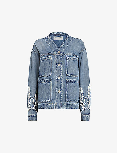 ALLSAINTS: Terri embroidered denim jacket