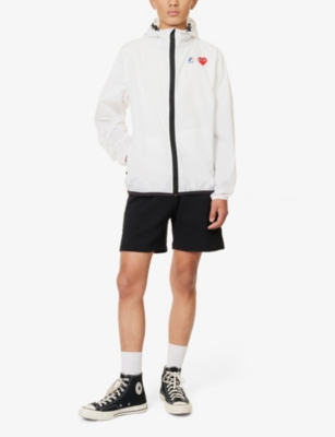 Comme Des Garçons Play Comme Des Garcons Play Men's Beige  X K-way Hooded Shell Jacket In White