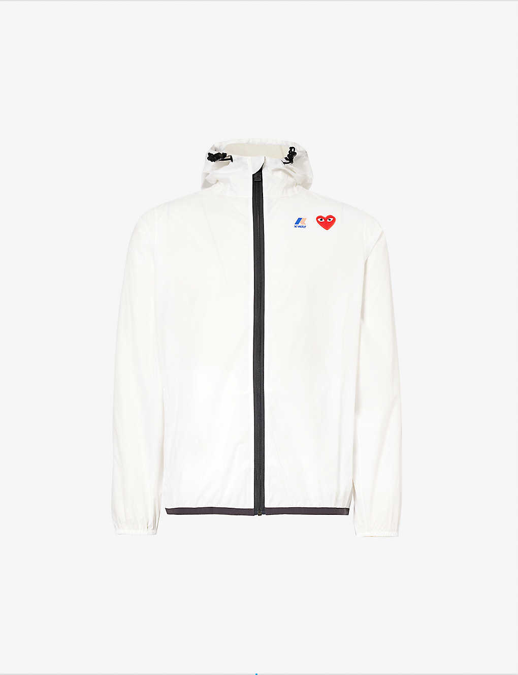 Shop Comme Des Garçons Play X K-way Hooded Shell Jacket In White