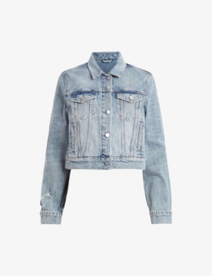 ALLSAINTS: Juno patch-pocket stretch-denim jacket