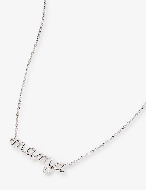 PERSEE PARIS: Mama 18ct white-gold and 0.05ct diamond necklace