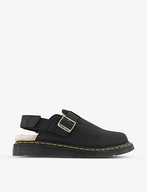 DR. MARTENS: Jorge II tonal-stitched suede and leather mules