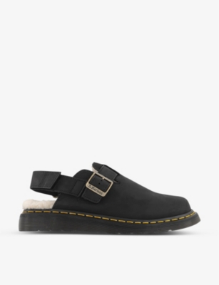 Shop Dr. Martens' Dr. Martens Womens Black Jorge Ii Tonal-stitched Suede And Leather Mules