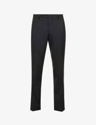 OSCAR JACOBSON: Diego regular-fit tapered leg wool trousers
