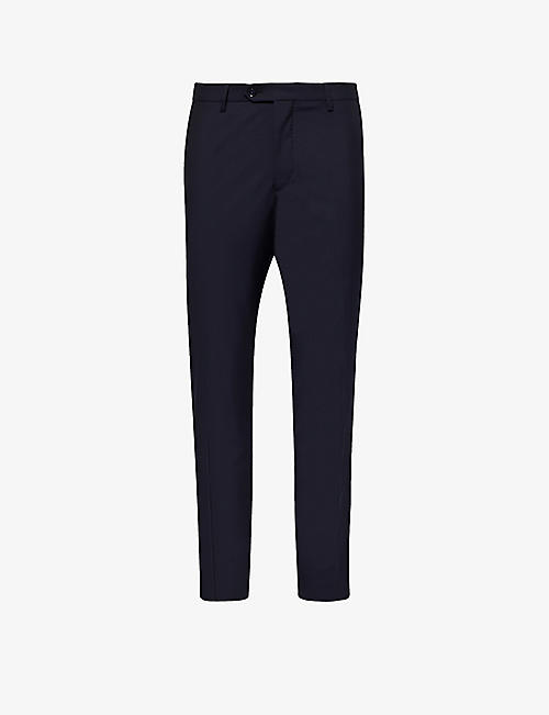 OSCAR JACOBSON: Diego regular-fit tapered leg wool trousers