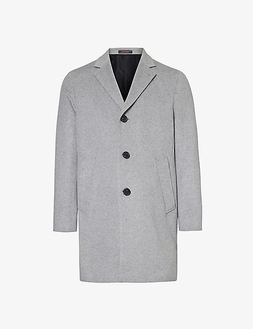 OSCAR JACOBSON: Storvick single-breasted regular-fit wool-blend coat