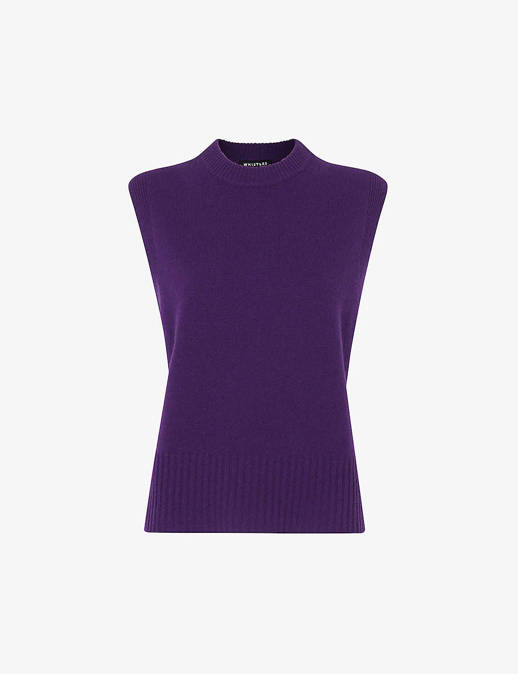 Whistles Womens Purple Sleeveless Relaxed-fit Wool Top