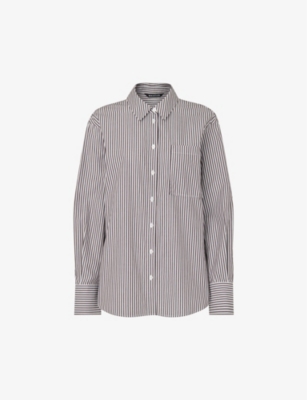 WHISTLES: Striped relaxed-fit cotton shirt