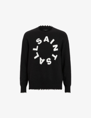 ALLSAINTS: Tiago logo-motif relaxed-fit knitted jumper