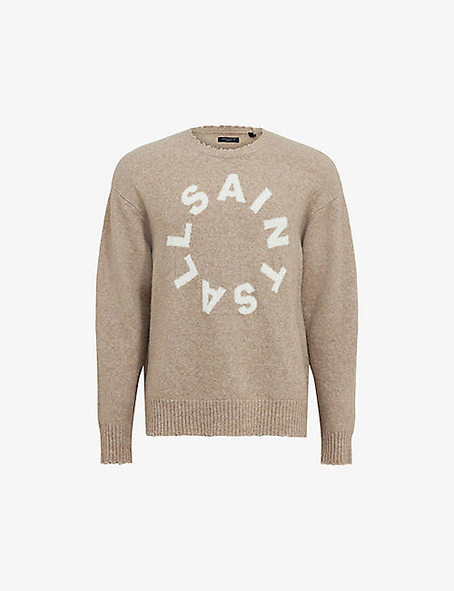 ALLSAINTS: Tiago logo-motif relaxed-fit knitted jumper