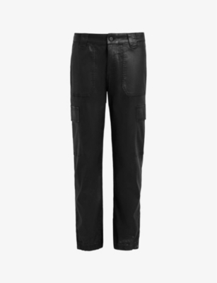 ALLSAINTS: Nola slim-fit high-rise stretch-coated trousers