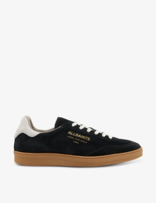 Allsaints Thelma Logo-embossed Leather Low-top Trainers In Black/white
