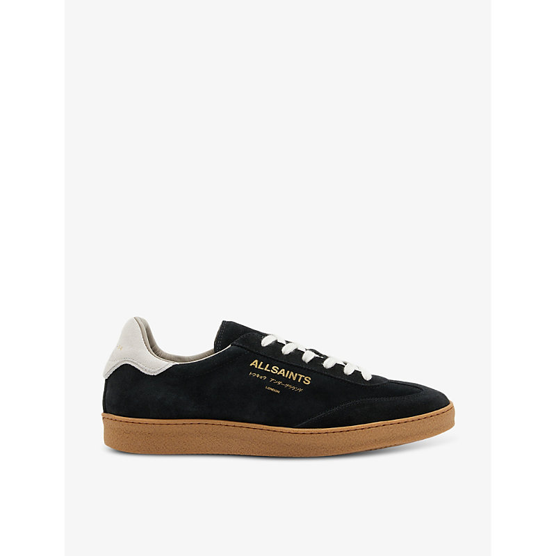 Allsaints Thelma Logo-embossed Leather Low-top Trainers In Black/white