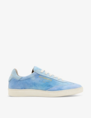 Allsaints Womens Denim Blue Thelma Logo-embossed Leather Low-top Trainers