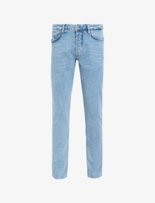 Shop Allsaints Rex Straight-leg Slim-fit Stretch-denim Jeans In Vintage Indigo