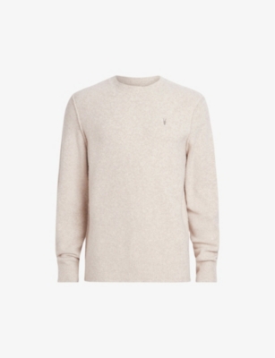 Allsaints Statten Regular Fit Crewneck Sweater In Oatmeal White