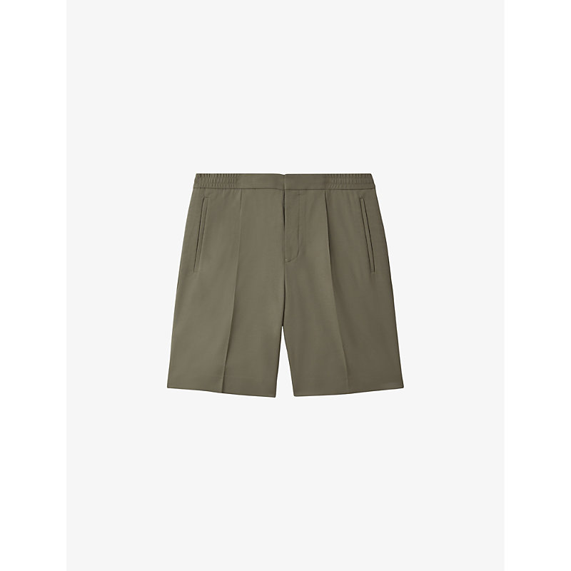 Reiss Mens Sage Sussex Relaxed-fit Stretch Recycled Polyester-blend Shorts