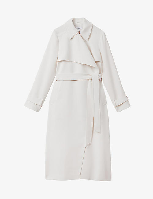 REISS: Etta self-tie double-breasted woven trench