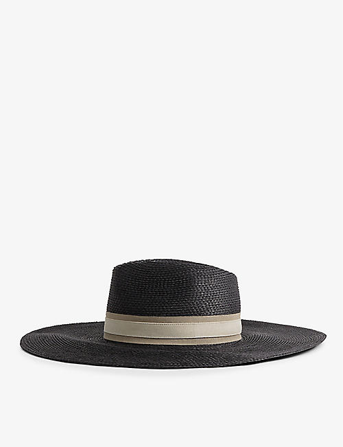 REISS: Georgina wide-brim raffia hat
