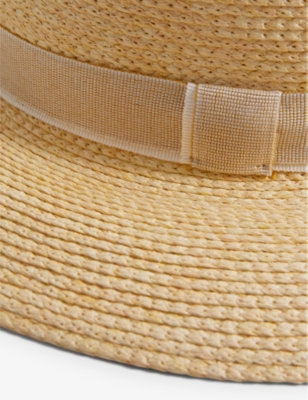 Shop Reiss Women's Tural Gracie Ribbon-embellished Raffia Hat In Natural