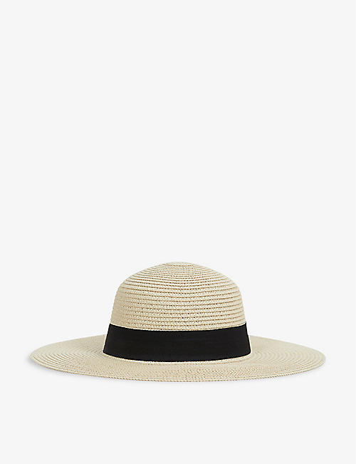 REISS: Lexi wide-brim raffia hat