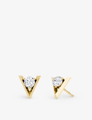 VRAI: Solitaire 14ct yellow-gold and 0.25ct brilliant-cut diamond stud earrings