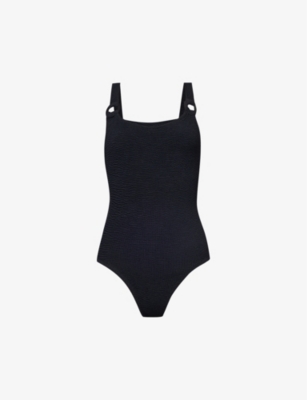 HUNZA G: Domino seersucker swimsuit