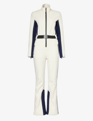 YVES SALOMON: Funnel-neck contrast-trim stretch-woven ski suit