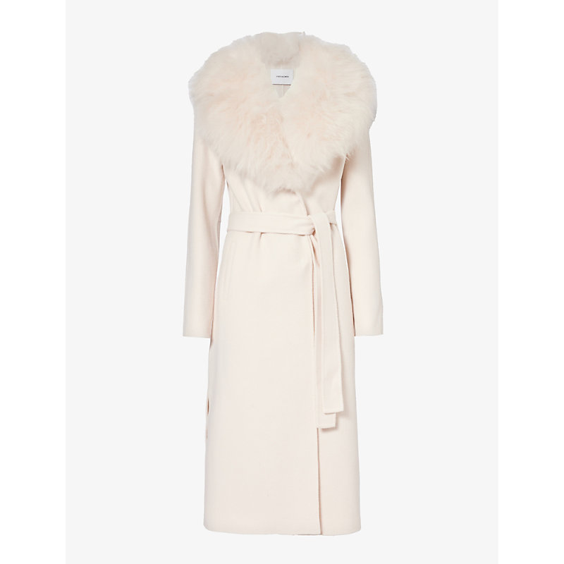 Yves Salomon Womens Albatre Single-breasted Detachable-collar Wool And Cashmere-blend Coat