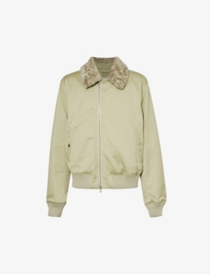 BURBERRY: Shearling-trim boxy-fit cotton jacket